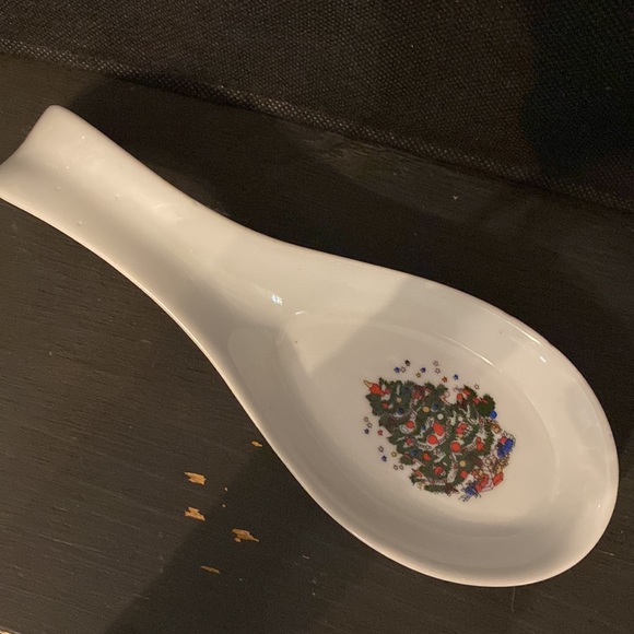 Vintage Christmas porcelain spoon holder with napkin holder - Picture 8 of 11